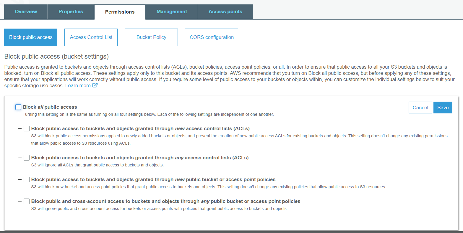Block Public Access